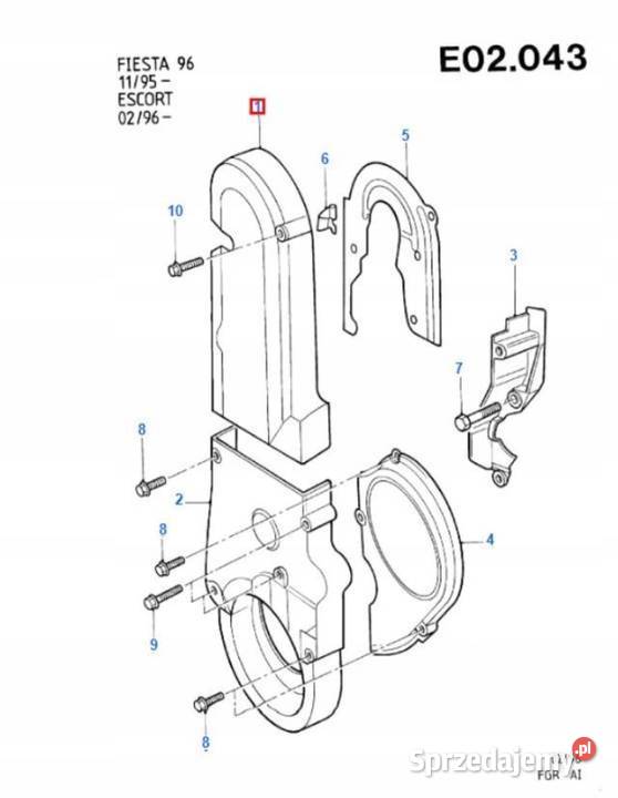 POKRYWA PASKA ROZRZĄDU GÓRNA FORD FIESTA 9502 sprzedam