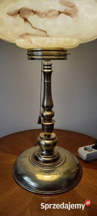 Piękna mosiężna lampa w stylu Art Deco duży Skierniewice