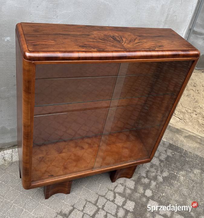 Witryna Orzech ART DECO Antyk Renowacji Idealna Warszawa