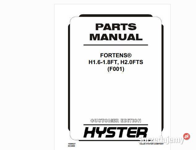 Hyster Fortens H16 H18FT H20FTS F001 katalog Kielce