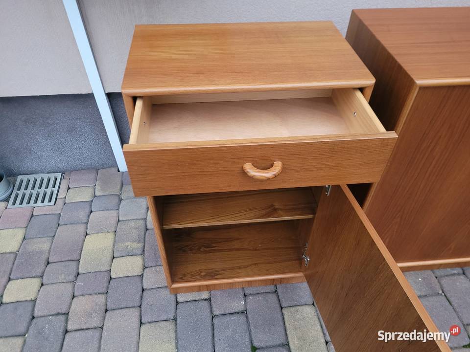 Tekowe Duńskie Szafki Meble Drewniane Komplet