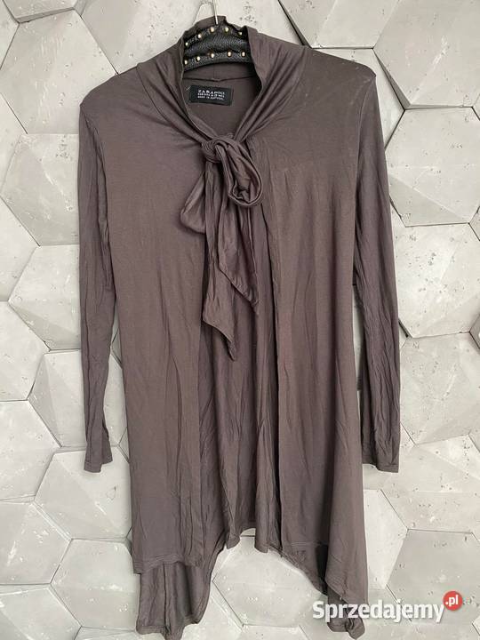 Czekoladowa narzutka bluzka ZARA M