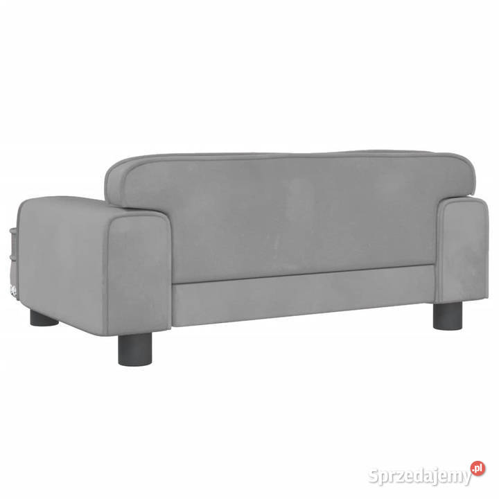 Sofa dzieci jasnoszara 70x45x30 aksamit Warszawa