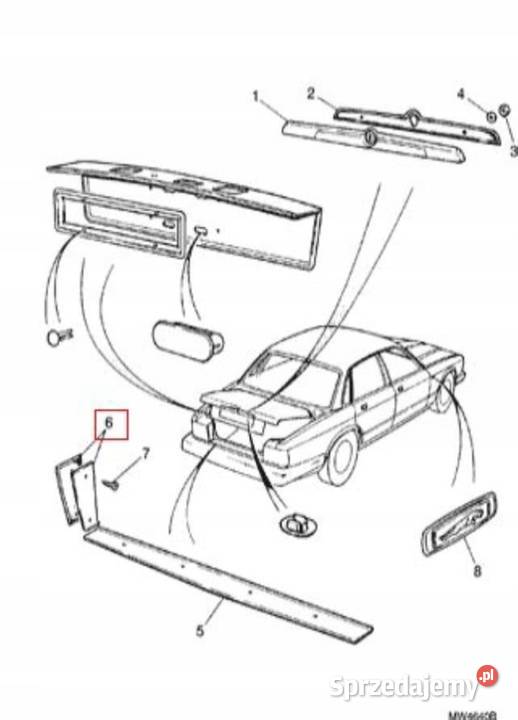 OSŁONA PASA PRAWY TYŁ JAGUAR XJ6 XJ12 Osłony i zaślepki