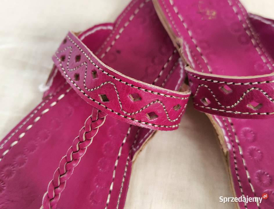 Skórzane japonki kohalpuri 39 fiolet orientalne