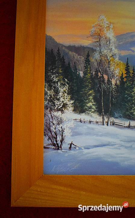 Zima w górach mała reprodukcja w drewnianej kujawsko-pomorskie Chełmno