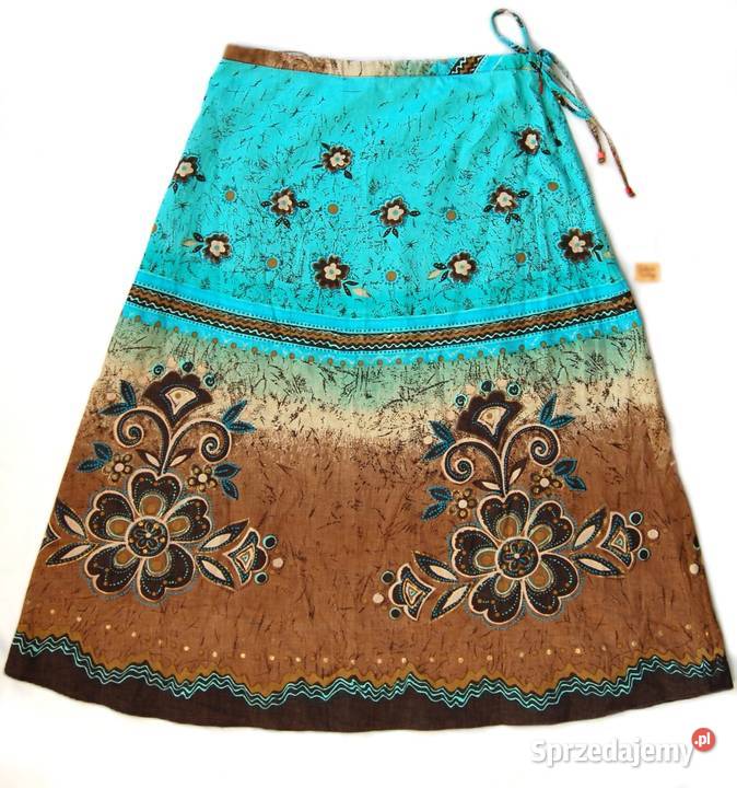 Spódnica midi rozkloszowana turkus brąz Drapers Lublin