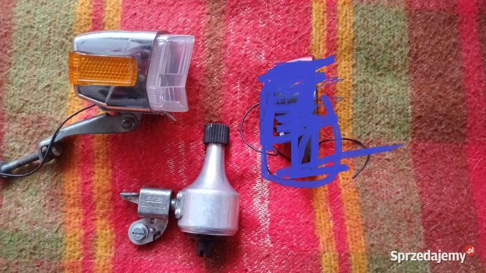 Stare oświetlenie rowerowe lampa dynamoprl Szczebrzeszyn