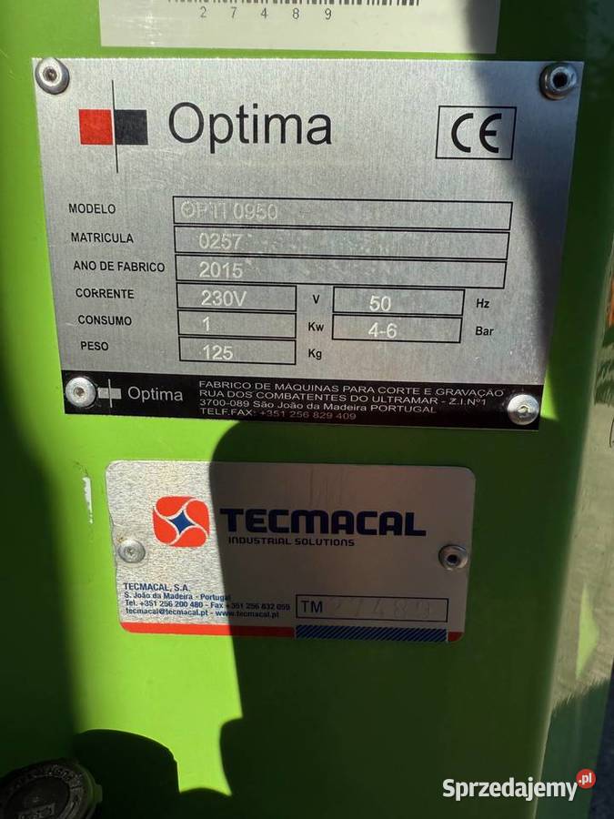 Tecmacal Stemplowarka logowarka złociarka mazowieckie Łaskarzew sprzedam