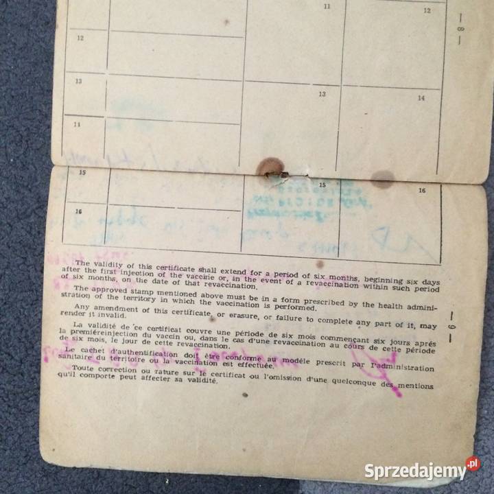 1419 Międzynarodowy Certyfikat Szczepień Szczecin sprzedam