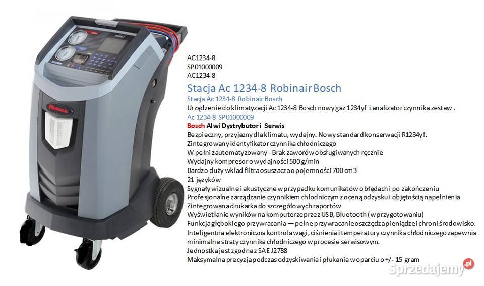 Robinair Ac stacja klimatyzacji 1234yf z śląskie