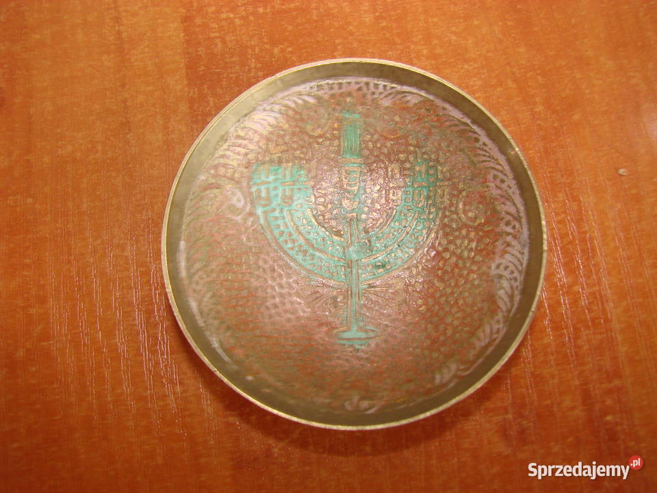 mała mosiężna miseczka z menorą sprzedam