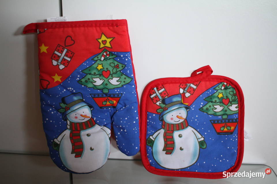 rękawice łapki kuchenne święta prezent komplet Wyposażenie wnętrz Toruń