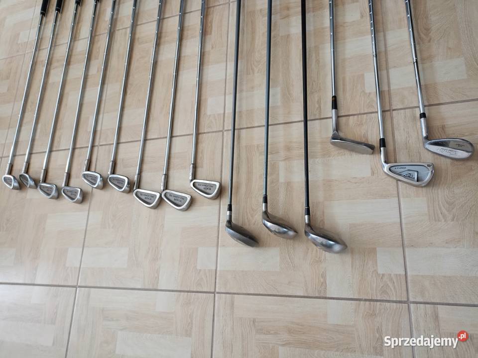 Kije Golfowe 15 sztuk z Wózkiem Torba i Drawski Młyn