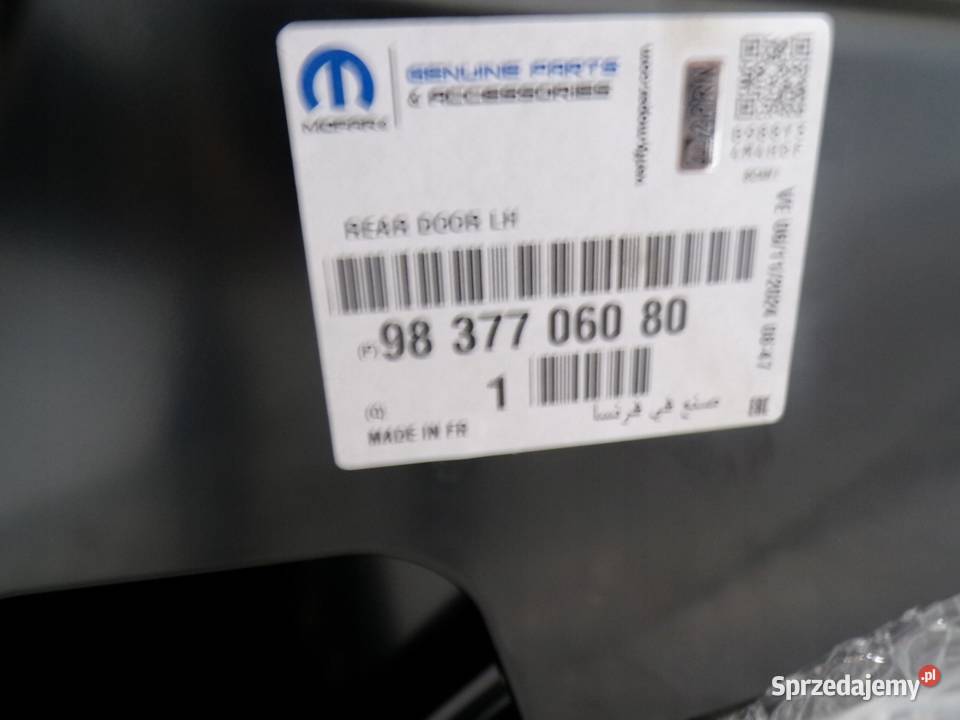 DRZWI TYLNE TYŁ LEWE OPEL CORSA F 9837706080
