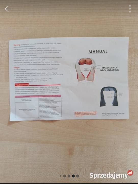 Masażer karku szyi ciała Shiatsu z podgrzewaniem Ligota Bialska