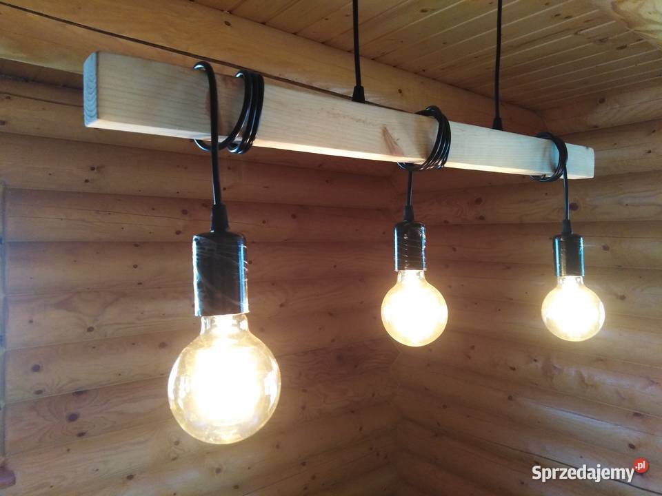 Lampa wisząca drewniana industrial retro podkarpackie sprzedam