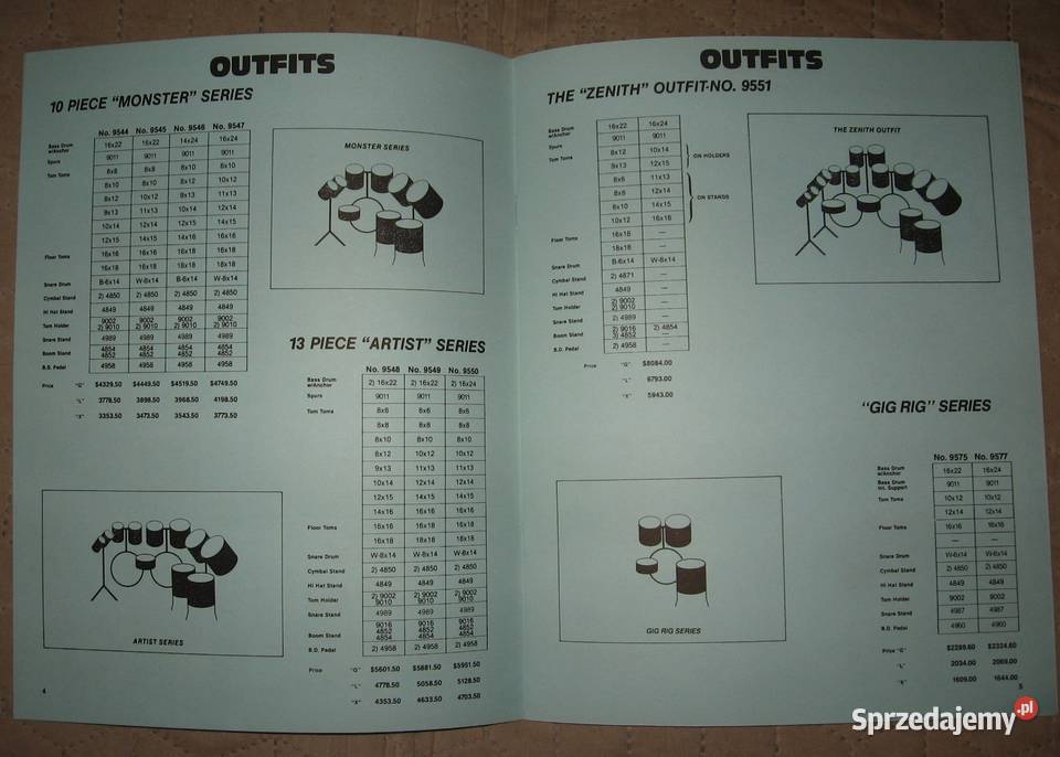 GRETSCH Drums PosterCatalog list and flyers lot Kępice