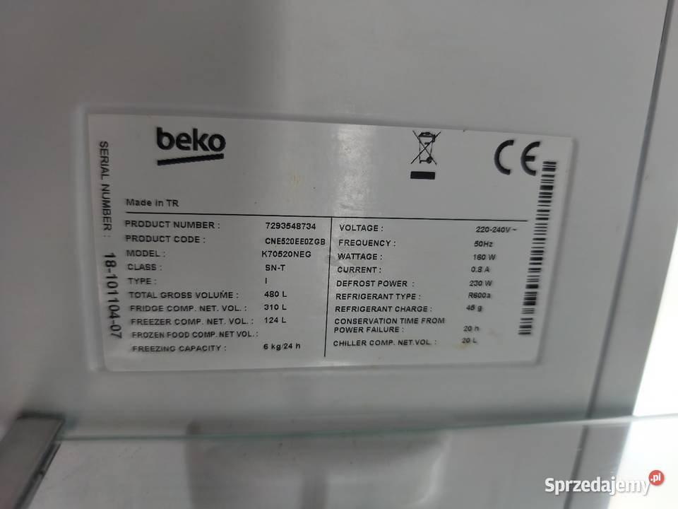 Duża lodówka Beko no Frost Kraków