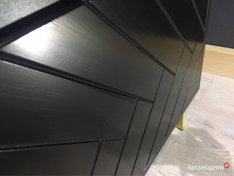 Szafka RTV sideboard 150 czarna fronty jodełka Jarosław
