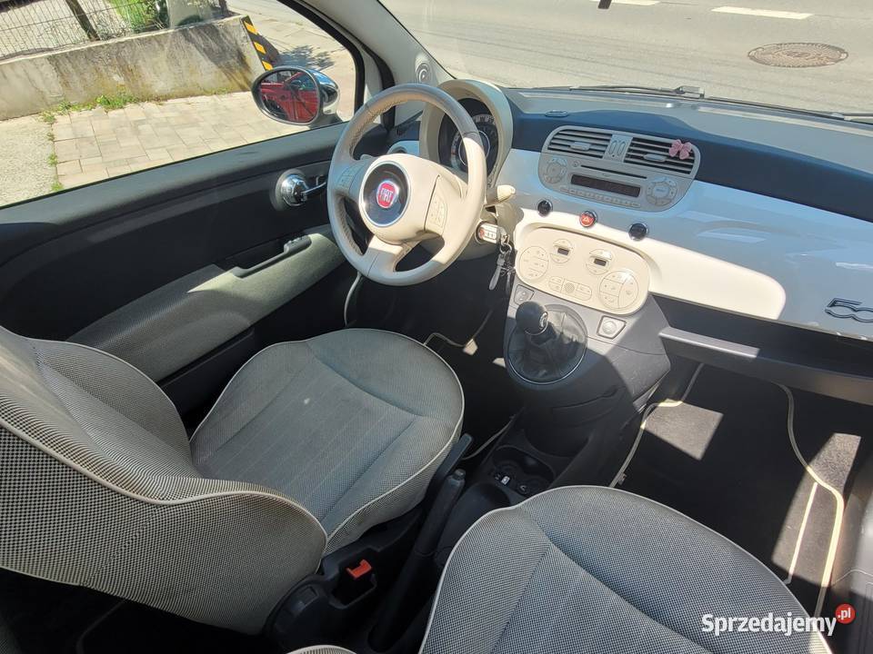 Fiat 500 jasny środek szyberdach klimatyzacja biały małopolskie Kraków