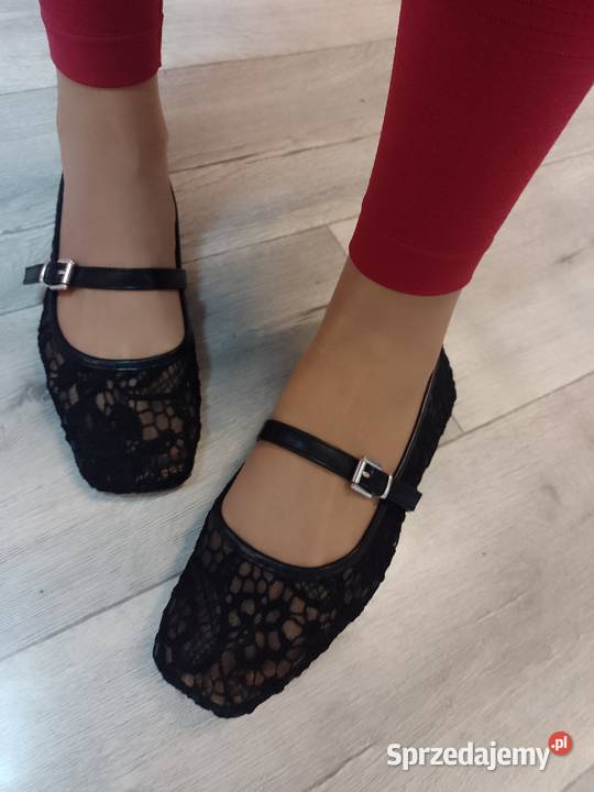 40 Czarne koronkowe baleriny wieczorowe z Kraków sprzedam