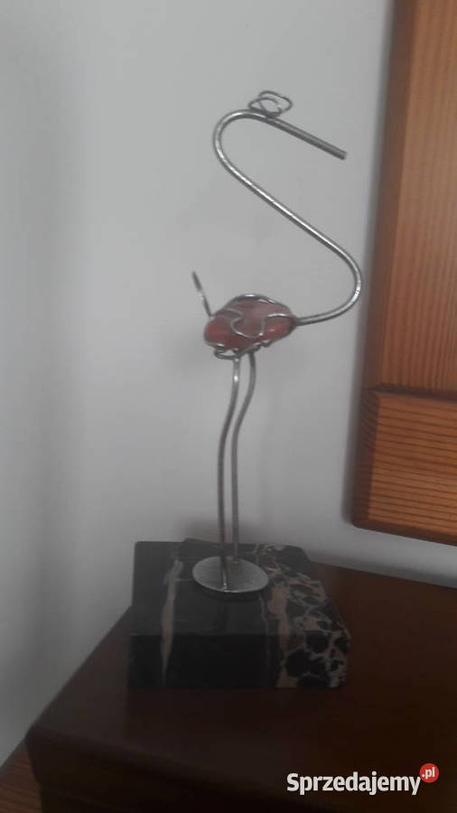 Metalowy ptak z kamykiem kamienna podstawa 21 Radom sprzedam