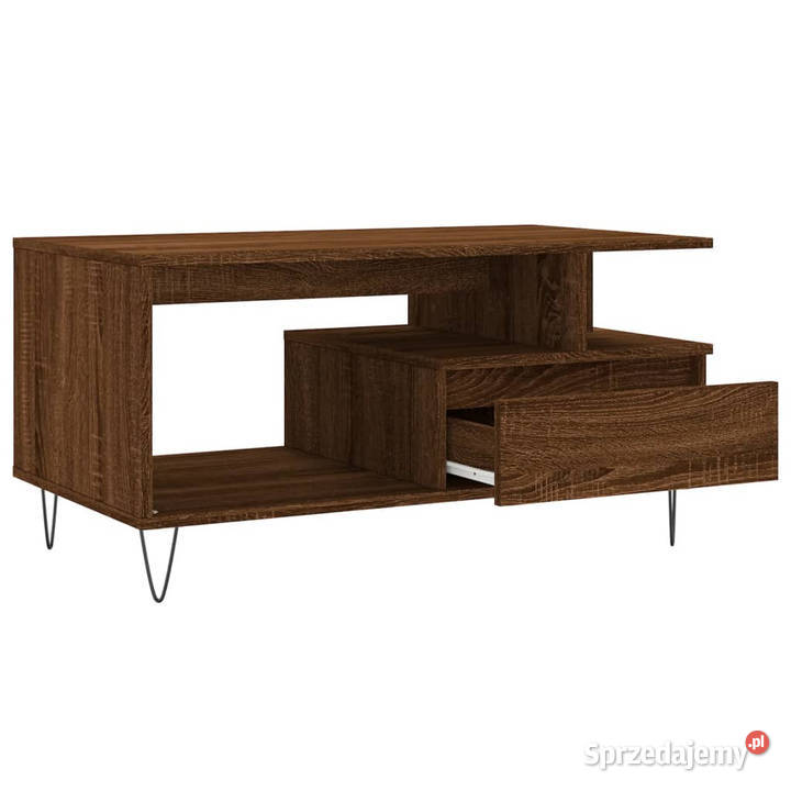 Stolik kawowy brązowy dąb 90x49x45 materiał Warszawa