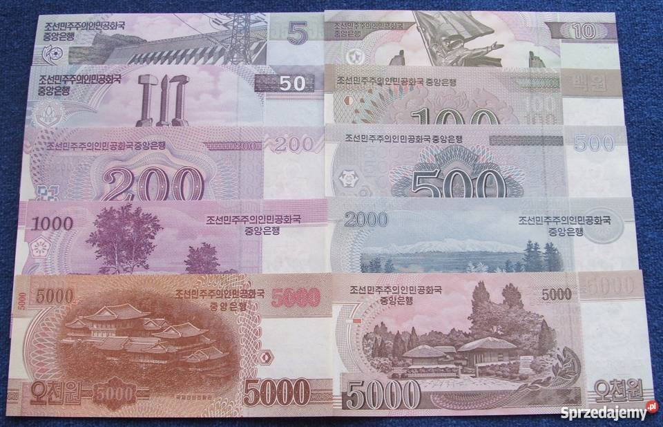 KOREA SPECIMEN Kolekcjonerskie Banknoty Zestaw