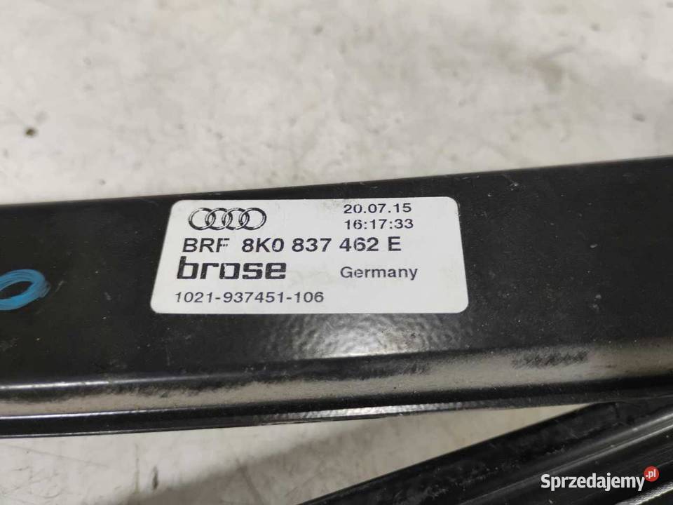 MECHANIZM PODNOŚNIK SZYBY PRAWY PRZÓD AUDI A4 B8 wielkopolskie