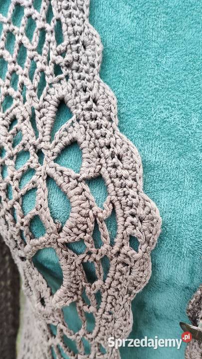 Brązowy kardigan ażurowy boho bohemian etno Szczecin