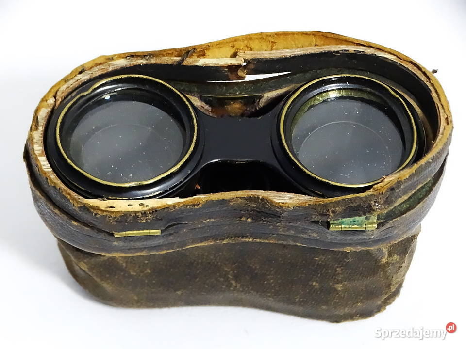 Zabytkowa mała lornetka z etui futerałem Biłgoraj