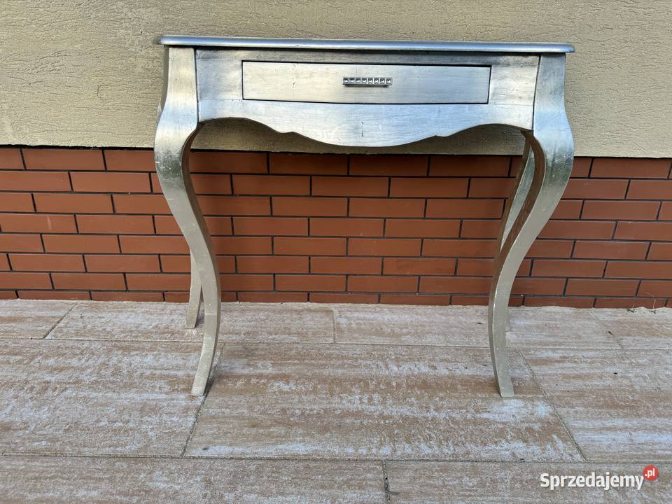 Konsolka srebrna Ludwikowa glamour toaletka Sulbiny