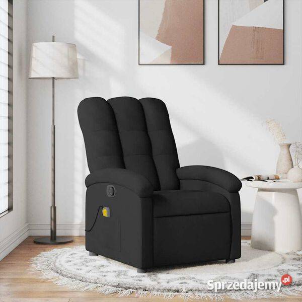vidaXL Rozkładany fotel masujący czarnySKU371741 Warszawa