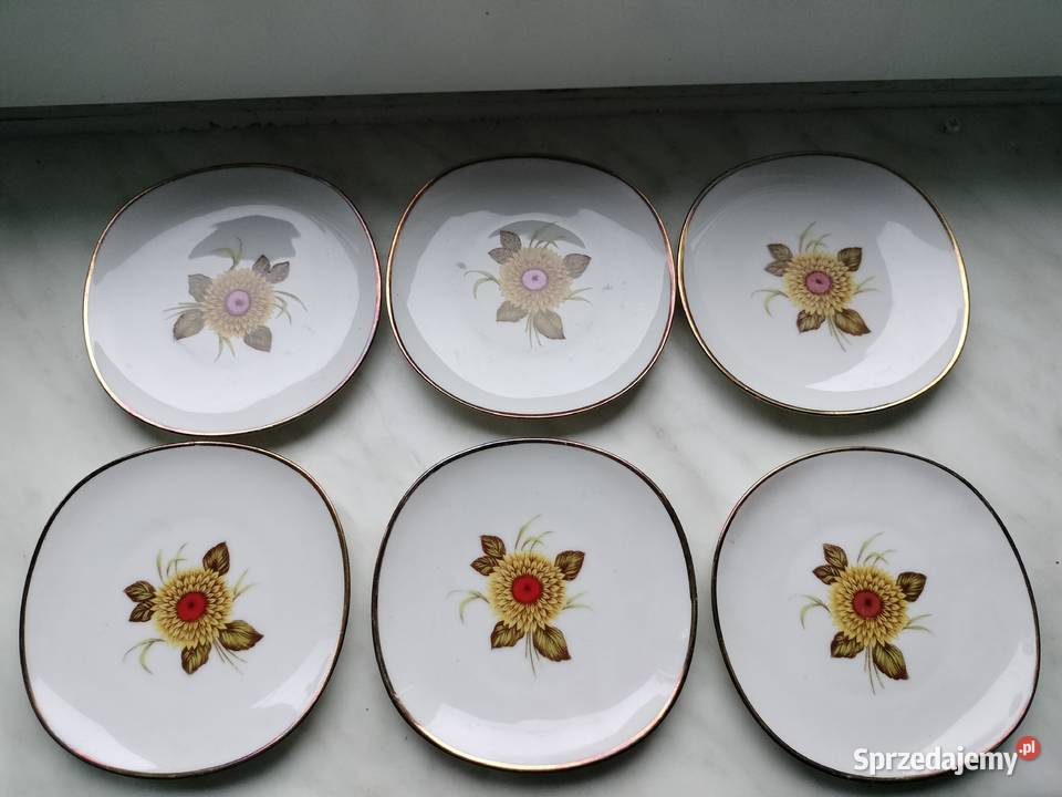 Małe porcelanowe talerzyki konfiturówki zestaw Pozostałe Choszczno