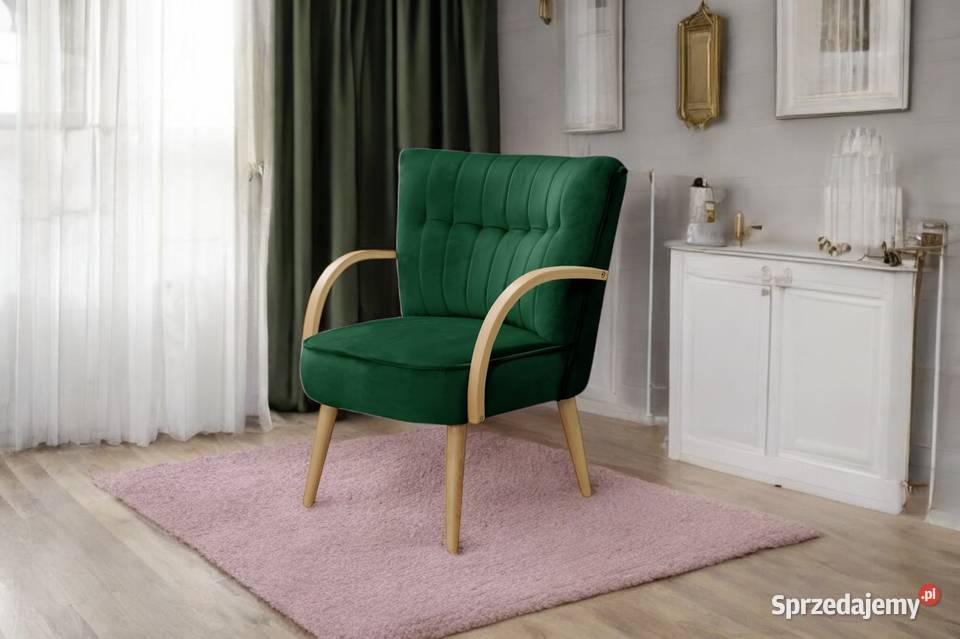Fotel Tapicerowany Malmo Butelkowa Zieleń