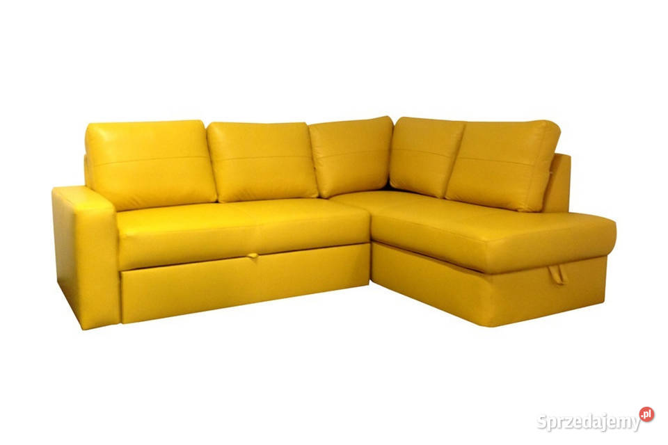 Kompaktowy narożnik Modern 100 skóra spanie i Piasek