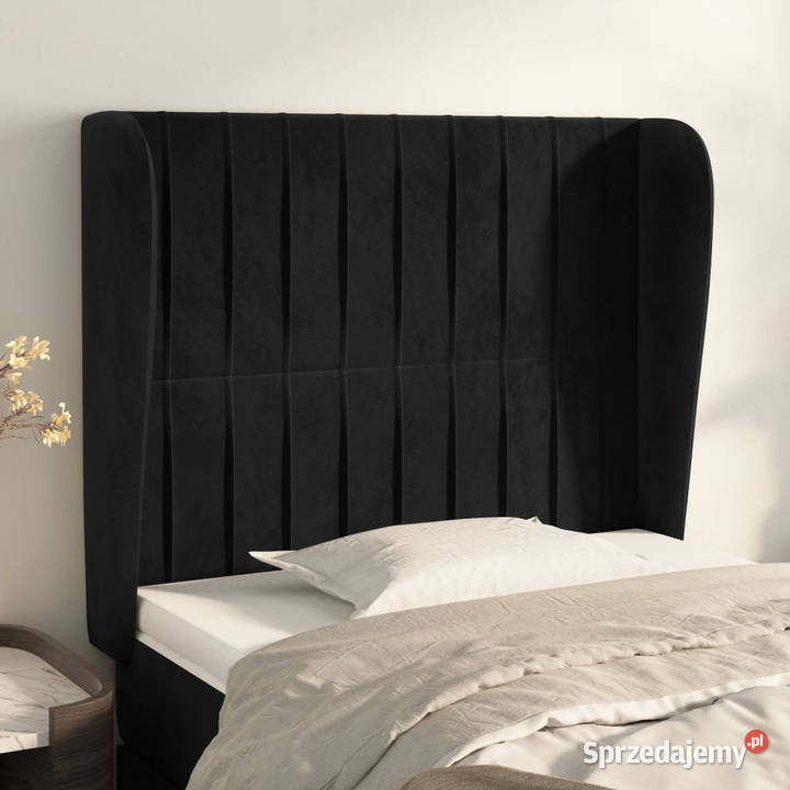 Zagłówek uszak czarny 93x23x118128 aksamit Warszawa