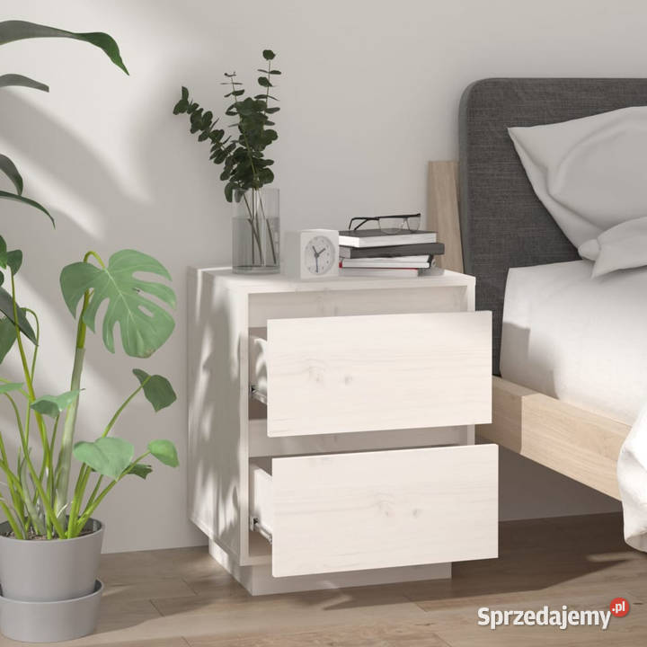 Szafka nocna biała 40x35x50 lite drewno sosnowe Warszawa