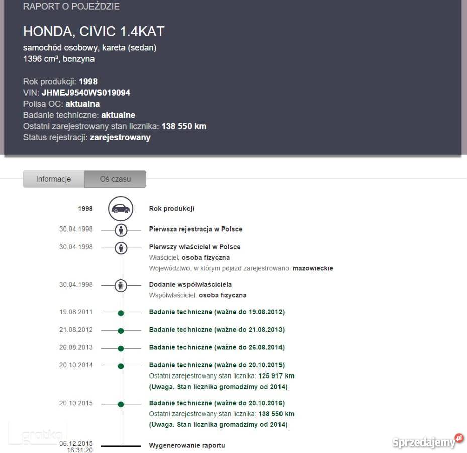Honda Civic EJ9 Sedan Sedan / Limuzyna Radom sprzedam