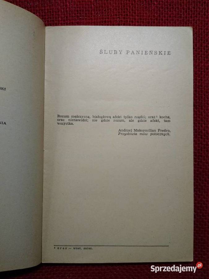 Śluby panieńskie Aleksander Fredro Gdańsk