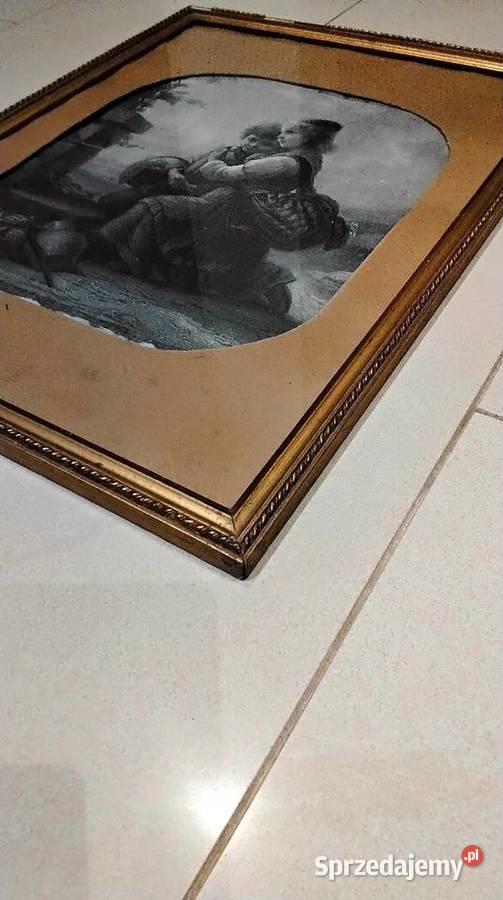 Stara Litogragrafia Obraz w Starej Drewnianej lubuskie Nowa Sól