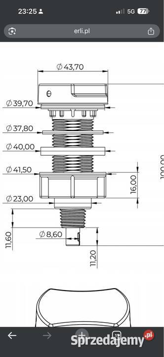 Pokrętło do syfonu automatycznego do zlewu Gliwice