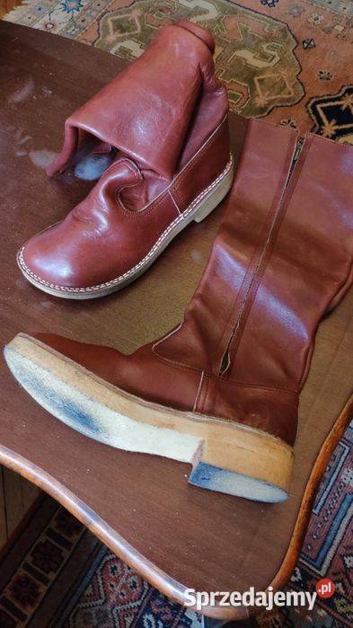 Kozaki bordowe naturalna skóra Warszawa