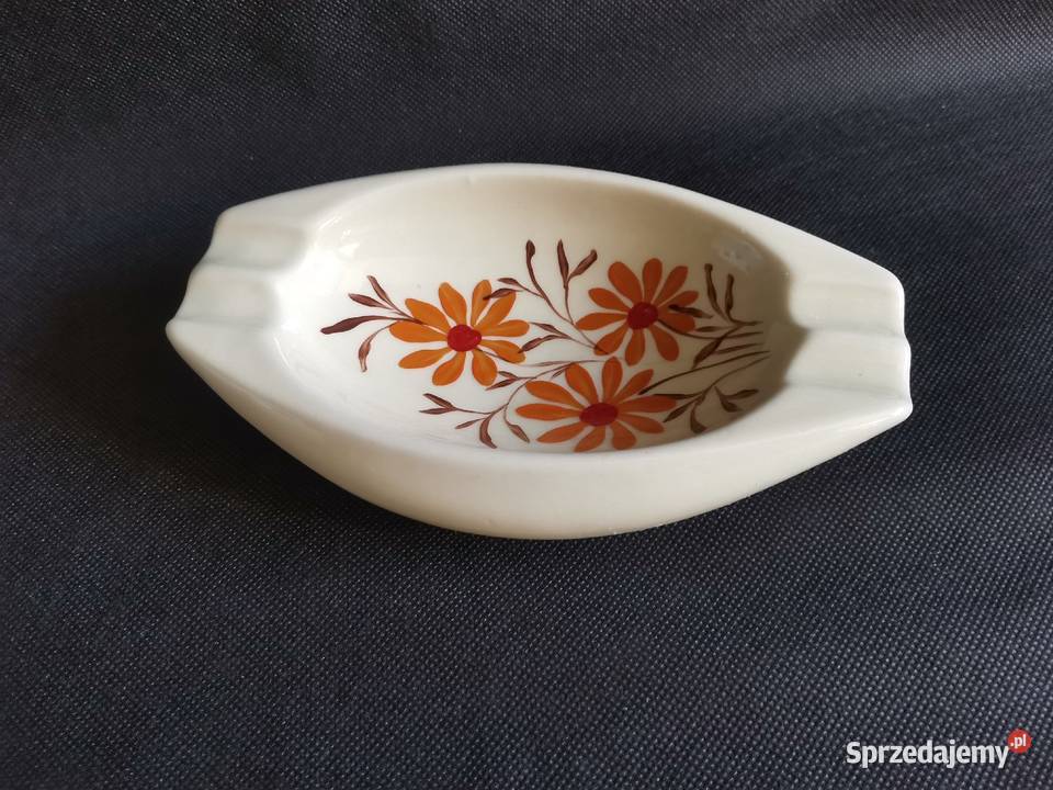 Stara popielniczka w kwiaty porcelit Tułowice Katowice