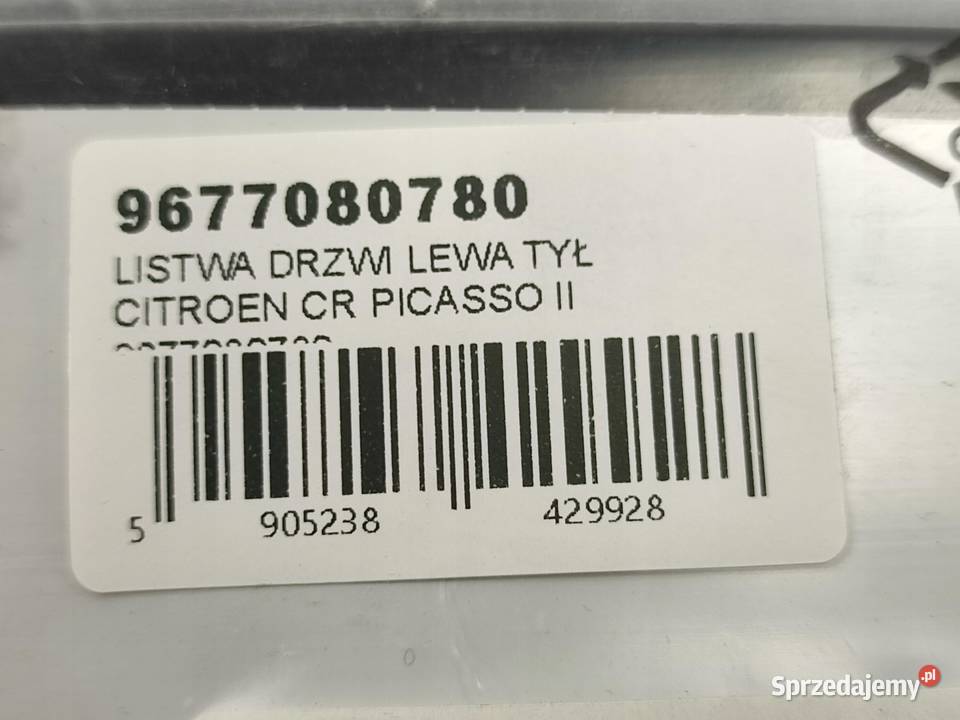 LISTWA DRZWI LEWY TYŁ CITROEN C4 PICASSO II 2013 Osłony i zaślepki