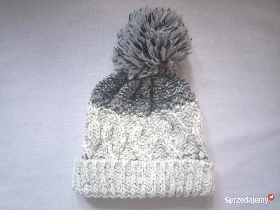 Czapka damska Pompon r SM zimowa Cekiny NOWA Białystok