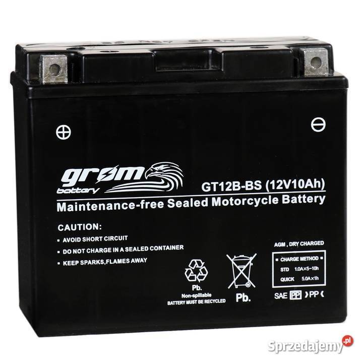Akumulator motocyklowy GROM GT12BBS 12V 10Ah