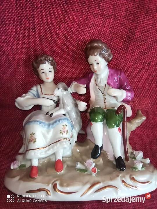 Figurka porcelanowa Pary Dworskiej z owieczką Gdańsk