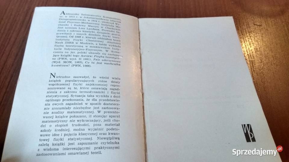 Prawa fizyki statystycznej A S Kompaniejec Gdańsk sprzedam
